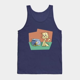 Cat and fish Tank Top